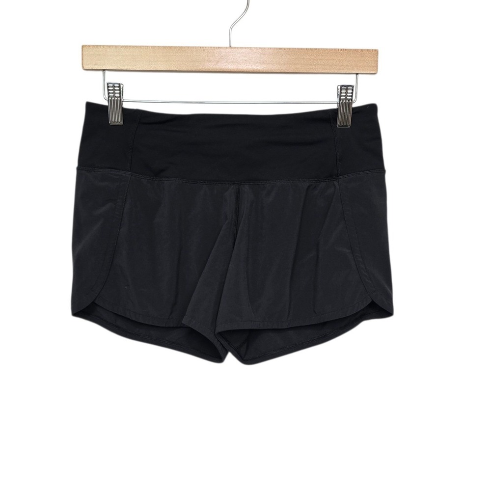 Lululemon Run Times Short II 4" Black Running Shorts Womens Size 4 Athletic Gym